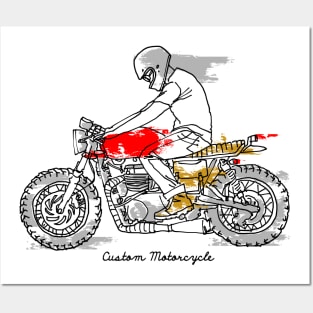 Custom Motorcycle (Bright Color) Posters and Art